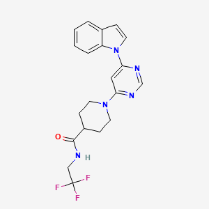 1-[6-(1H-indol-1-yl)pyrimidin-4-yl]-N-(2,2,2-trifluoroethyl)piperidine-4-carboxamide - 1797563-35-9