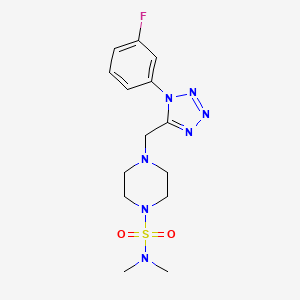 4-((1-(3-fluorophenyl)-1H-tetrazol-5-yl)methyl)-N,N-dimethylpiperazine-1-sulfonamide - 1021254-32-9