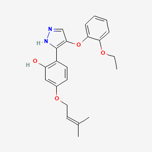 2-(4-(2-ethoxyphenoxy)-1H-pyrazol-3-yl)-5-((3-methylbut-2-en-1-yl)oxy)phenol - 1010868-15-1