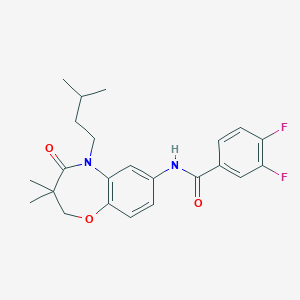 3,4-difluoro-N-(5-isopentyl-3,3-dimethyl-4-oxo-2,3,4,5-tetrahydrobenzo[b][1,4]oxazepin-7-yl)benzamide - 921524-57-4