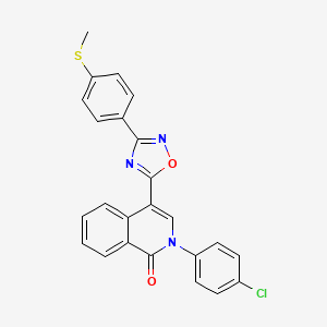 2-(4-chlorophenyl)-4-{3-[4-(methylsulfanyl)phenyl]-1,2,4-oxadiazol-5-yl}-1,2-dihydroisoquinolin-1-one - 1326849-95-9