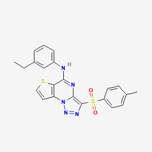 N-(3-ethylphenyl)-10-(4-methylbenzenesulfonyl)-5-thia-1,8,11,12-tetraazatricyclo[7.3.0.0^{2,6}]dodeca-2(6),3,7,9,11-pentaen-7-amine - 892734-00-8