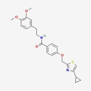 4-[(4-cyclopropyl-1,3-thiazol-2-yl)methoxy]-N-[2-(3,4-dimethoxyphenyl)ethyl]benzamide - 1251710-24-3