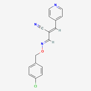 (2Z)-2-[(1E)-{[(4-chlorophenyl)methoxy]imino}methyl]-3-(pyridin-4-yl)prop-2-enenitrile - 339106-61-5