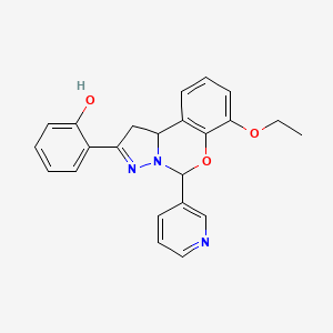 2-(7-ethoxy-5-(pyridin-3-yl)-5,10b-dihydro-1H-benzo[e]pyrazolo[1,5-c][1,3]oxazin-2-yl)phenol - 900003-66-9