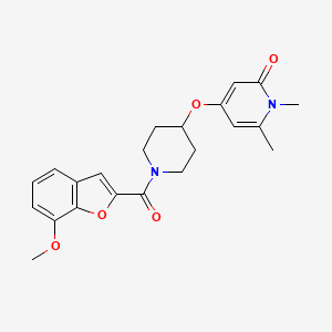 4-{[1-(7-methoxy-1-benzofuran-2-carbonyl)piperidin-4-yl]oxy}-1,6-dimethyl-1,2-dihydropyridin-2-one - 2320954-98-9