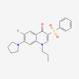 3-(benzenesulfonyl)-6-fluoro-1-propyl-7-(pyrrolidin-1-yl)-1,4-dihydroquinolin-4-one - 892758-65-5