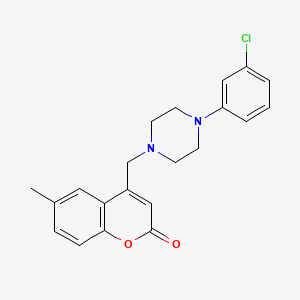 4-{[4-(3-chlorophenyl)piperazin-1-yl]methyl}-6-methyl-2H-chromen-2-one - 862244-18-6