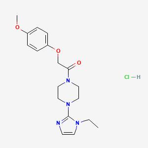 1-(4-(1-ethyl-1H-imidazol-2-yl)piperazin-1-yl)-2-(4-methoxyphenoxy)ethanone hydrochloride - 1189718-37-3