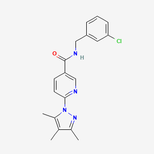 N-(3-chlorobenzyl)-6-(3,4,5-trimethyl-1H-pyrazol-1-yl)nicotinamide - 1251552-23-4
