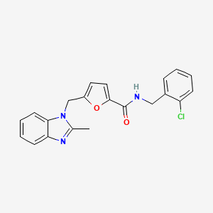 N-(2-chlorobenzyl)-5-((2-methyl-1H-benzo[d]imidazol-1-yl)methyl)furan-2-carboxamide - 1173031-01-0