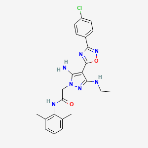 2-(5-amino-4-(3-(4-chlorophenyl)-1,2,4-oxadiazol-5-yl)-3-(ethylamino)-1H-pyrazol-1-yl)-N-(2,6-dimethylphenyl)acetamide - 1171362-78-9