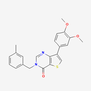 7-(3,4-dimethoxyphenyl)-3-(3-methylbenzyl)thieno[3,2-d]pyrimidin-4(3H)-one - 1105219-90-6