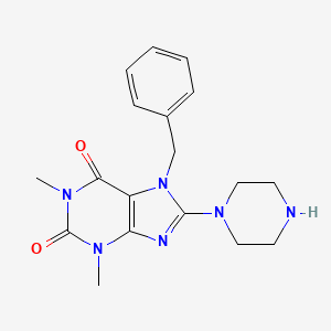 7-Benzyl-1,3-dimethyl-8-piperazin-1-yl-3,7-dihydro-purine-2,6-dione - 