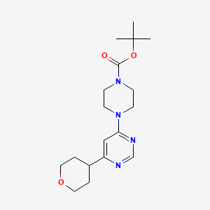 Tert-butyl 4-[6-(oxan-4-yl)pyrimidin-4-yl]piperazine-1-carboxylate - 2098017-37-7