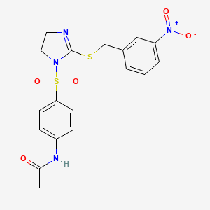 N-{4-[(2-{[(3-nitrophenyl)methyl]sulfanyl}-4,5-dihydro-1H-imidazol-1-yl)sulfonyl]phenyl}acetamide - 868219-03-8