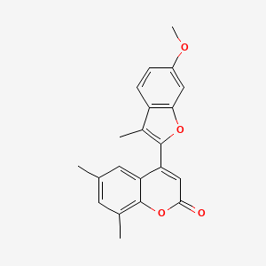 4-(6-methoxy-3-methyl-1-benzofuran-2-yl)-6,8-dimethyl-2H-chromen-2-one - 859139-48-3