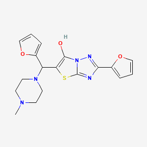 2-(Furan-2-yl)-5-(furan-2-yl(4-methylpiperazin-1-yl)methyl)thiazolo[3,2-b][1,2,4]triazol-6-ol - 896294-79-4