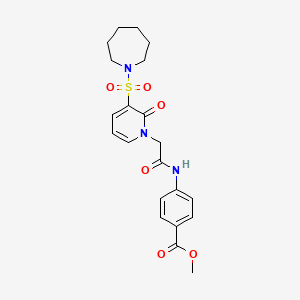 methyl 4-(2-(3-(azepan-1-ylsulfonyl)-2-oxopyridin-1(2H)-yl)acetamido)benzoate - 1251616-79-1