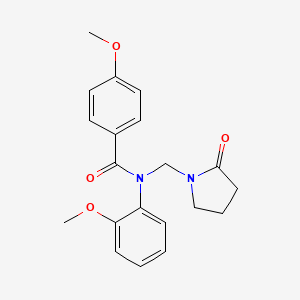 4-methoxy-N-(2-methoxyphenyl)-N-[(2-oxopyrrolidin-1-yl)methyl]benzamide - 852155-53-4