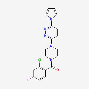 (4-(6-(1H-pyrrol-1-yl)pyridazin-3-yl)piperazin-1-yl)(2-chloro-4-fluorophenyl)methanone - 1421497-50-8