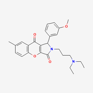 2-(3-(Diethylamino)propyl)-1-(3-methoxyphenyl)-7-methyl-1,2-dihydrochromeno[2,3-c]pyrrole-3,9-dione - 893351-77-4