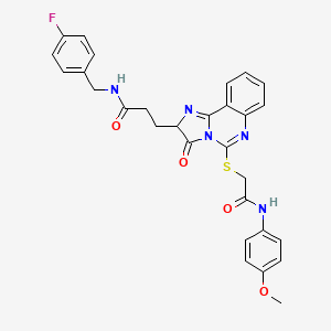 N-[(4-fluorophenyl)methyl]-3-[5-({[(4-methoxyphenyl)carbamoyl]methyl}sulfanyl)-3-oxo-2H,3H-imidazo[1,2-c]quinazolin-2-yl]propanamide - 1042727-30-9