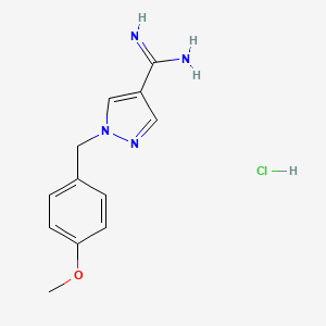 1-[(4-Methoxyphenyl)methyl]pyrazole-4-carboximidamide;hydrochloride - 2344680-07-3