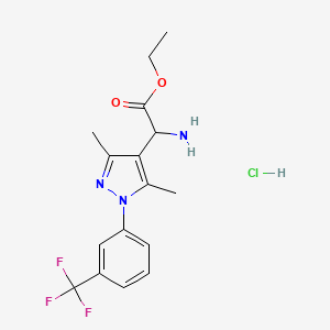 ethyl 2-amino-2-{3,5-dimethyl-1-[3-(trifluoromethyl)phenyl]-1H-pyrazol-4-yl}acetate hydrochloride - 1032298-75-1