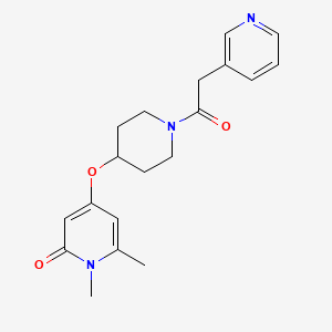 1,6-dimethyl-4-((1-(2-(pyridin-3-yl)acetyl)piperidin-4-yl)oxy)pyridin-2(1H)-one - 2034239-95-5