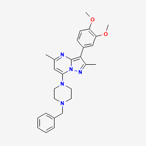 7-(4-Benzylpiperazin-1-yl)-3-(3,4-dimethoxyphenyl)-2,5-dimethylpyrazolo[1,5-a]pyrimidine - 900877-44-3