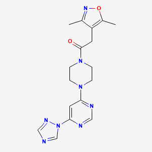 1-(4-(6-(1H-1,2,4-triazol-1-yl)pyrimidin-4-yl)piperazin-1-yl)-2-(3,5-dimethylisoxazol-4-yl)ethanone - 1705982-22-4