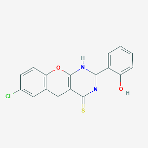 7-chloro-2-(2-hydroxyphenyl)-3H,4H,5H-chromeno[2,3-d]pyrimidine-4-thione - 902939-31-5