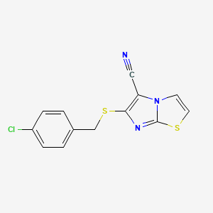 6-[(4-Chlorobenzyl)sulfanyl]imidazo[2,1-b][1,3]thiazole-5-carbonitrile - 303996-43-2