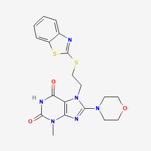 7-(2-(benzo[d]thiazol-2-ylthio)ethyl)-3-methyl-8-morpholino-1H-purine-2,6(3H,7H)-dione - 501352-29-0