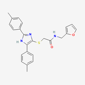 2-{[2,5-bis(4-methylphenyl)-1H-imidazol-4-yl]sulfanyl}-N-[(furan-2-yl)methyl]acetamide - 901233-74-7