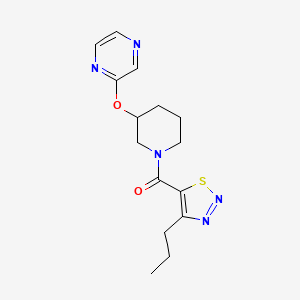2-{[1-(4-propyl-1,2,3-thiadiazole-5-carbonyl)piperidin-3-yl]oxy}pyrazine - 2034579-52-5