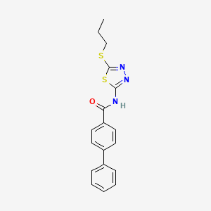 N-[5-(propylsulfanyl)-1,3,4-thiadiazol-2-yl]-[1,1'-biphenyl]-4-carboxamide - 393571-66-9