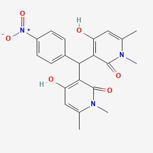 3,3'-((4-nitrophenyl)methylene)bis(4-hydroxy-1,6-dimethylpyridin-2(1H)-one) - 883086-81-5