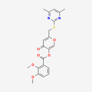 6-(((4,6-dimethylpyrimidin-2-yl)thio)methyl)-4-oxo-4H-pyran-3-yl 2,3-dimethoxybenzoate - 877635-82-0