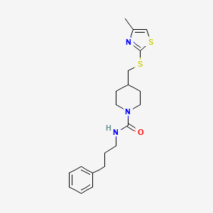 4-(((4-methylthiazol-2-yl)thio)methyl)-N-(3-phenylpropyl)piperidine-1-carboxamide - 1421469-28-4
