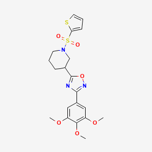 1-(Thiophene-2-sulfonyl)-3-[3-(3,4,5-trimethoxyphenyl)-1,2,4-oxadiazol-5-yl]piperidine - 1115562-12-3