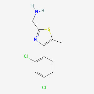[4-(2,4-Dichlorophenyl)-5-methyl-1,3-thiazol-2-yl]methanamine - 643723-60-8