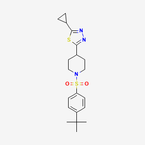 1-(4-tert-butylbenzenesulfonyl)-4-(5-cyclopropyl-1,3,4-thiadiazol-2-yl)piperidine - 1105246-38-5