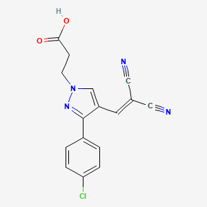 3-[3-(4-chlorophenyl)-4-(2,2-dicyanoeth-1-en-1-yl)-1H-pyrazol-1-yl]propanoic acid - 882223-70-3