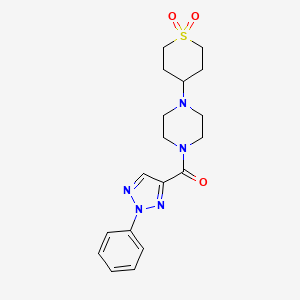 (4-(1,1-dioxidotetrahydro-2H-thiopyran-4-yl)piperazin-1-yl)(2-phenyl-2H-1,2,3-triazol-4-yl)methanone - 2034601-47-1