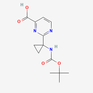 2-(1-{[(tert-butoxy)carbonyl]amino}cyclopropyl)pyrimidine-4-carboxylic acid - 2344686-08-2