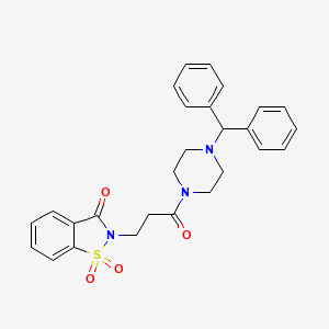 2-(3-(4-benzhydrylpiperazin-1-yl)-3-oxopropyl)benzo[d]isothiazol-3(2H)-one 1,1-dioxide - 942010-28-8
