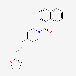 (4-(((Furan-2-ylmethyl)thio)methyl)piperidin-1-yl)(naphthalen-1-yl)methanone - 1396859-22-5