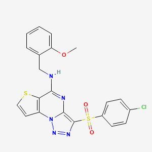 10-(4-chlorobenzenesulfonyl)-N-[(2-methoxyphenyl)methyl]-5-thia-1,8,11,12-tetraazatricyclo[7.3.0.0^{2,6}]dodeca-2(6),3,7,9,11-pentaen-7-amine - 892736-89-9